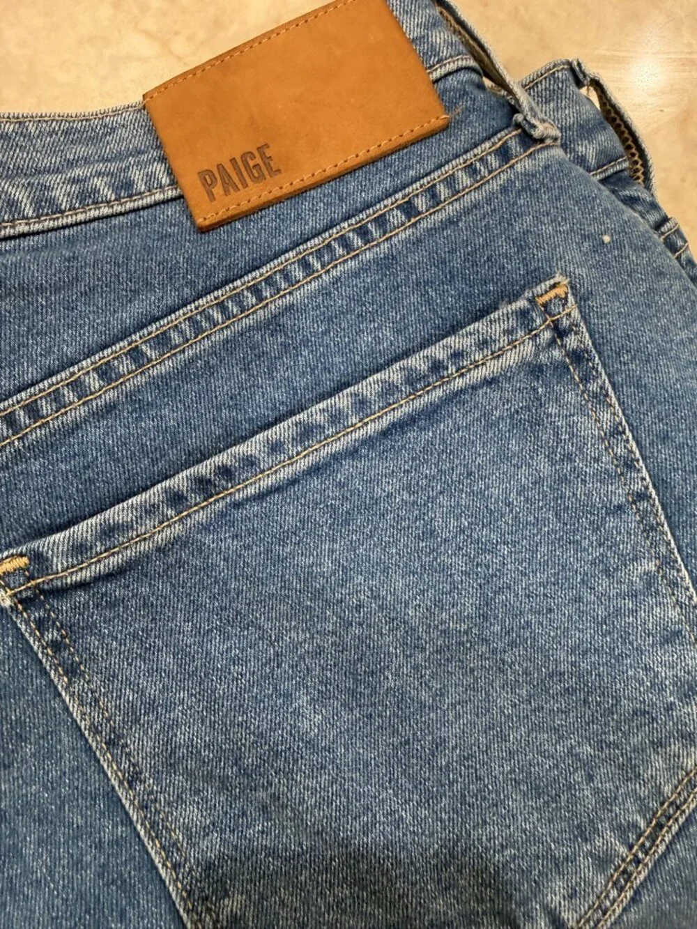 PAIGE Men's 32 Straight Leg Jeans Medium Wash Blue Denim